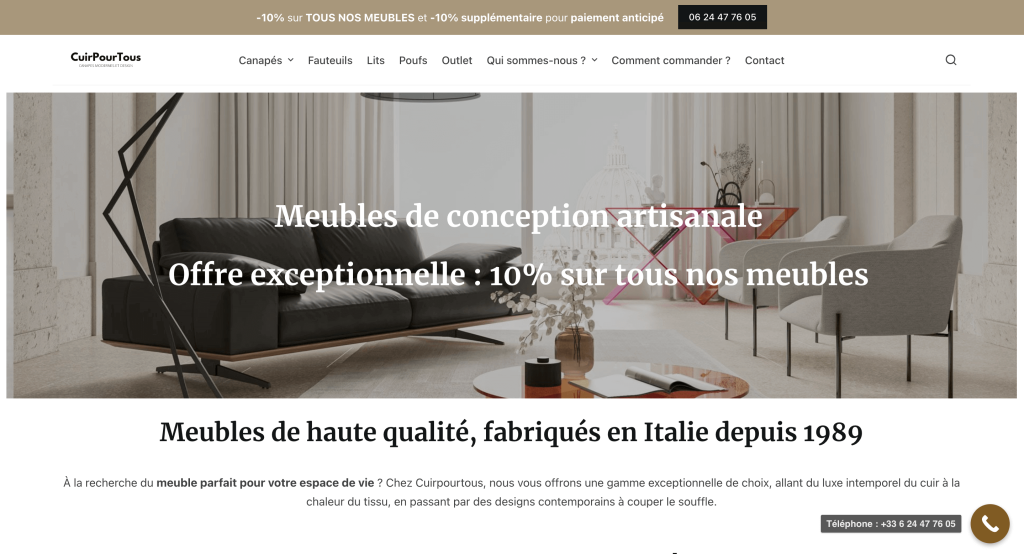 Projet Cuir Pour Tous de l'agence web Wapeo