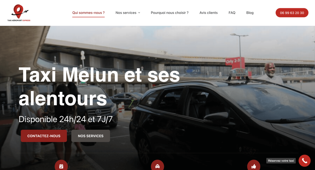 Projet Taxi Aéroport Express de l'agence web Wapeo